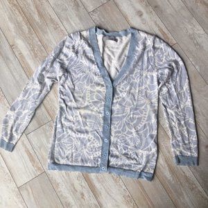 Comfy floral-deco-pattern cardigan
